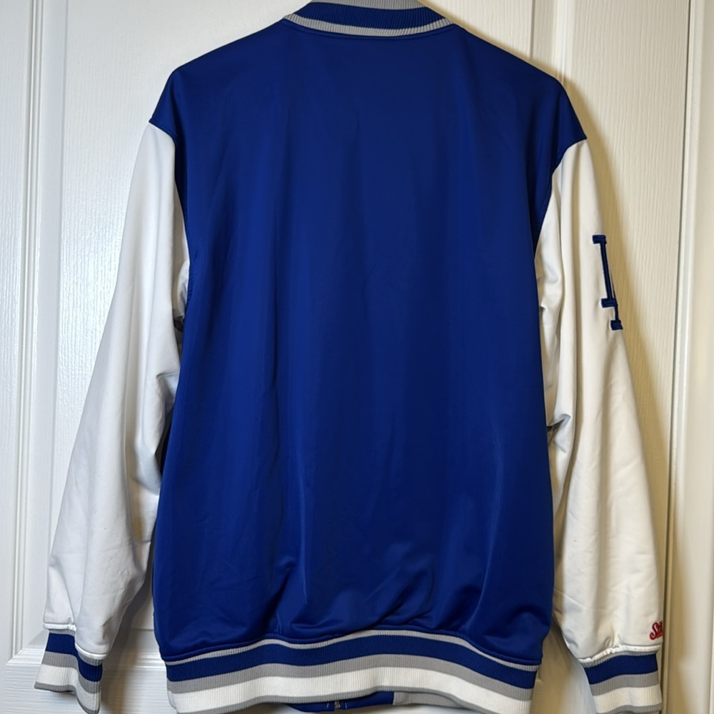 Stitches Los Angeles Dodgers Baseball World Series Blue White Jacket Size Medium - Picture 10 of 11
